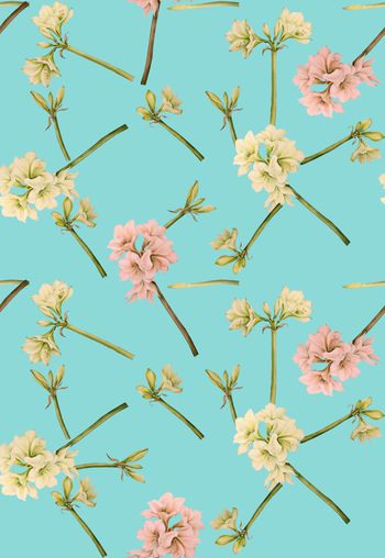 421201- 时尚春夏简约手绘兰花数码印花 