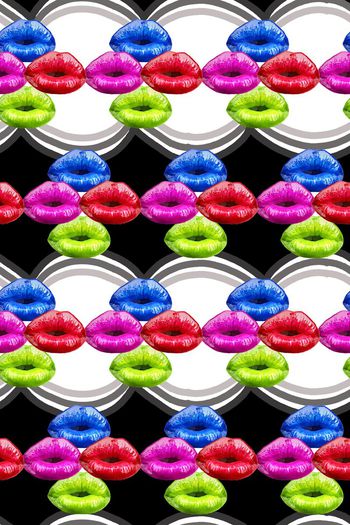 421450-嘴唇元素黑白几何