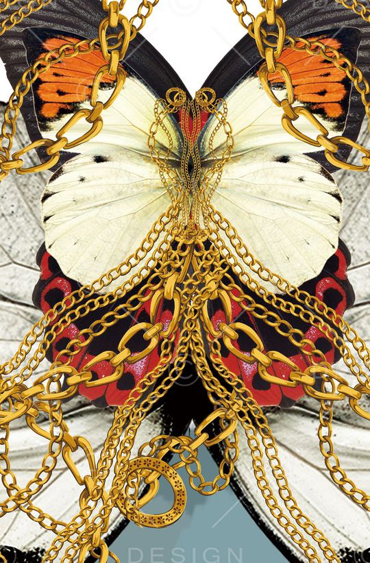 定位蝴蝶印花华亿平台图片