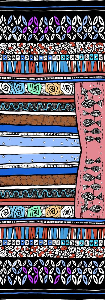 421560-抽象 个性手绘涂鸦撞色笔触数码印花