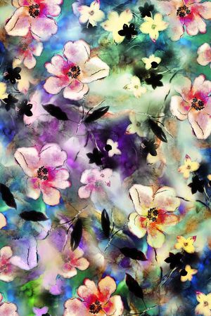 淡雅小碎花印花华亿平台图片