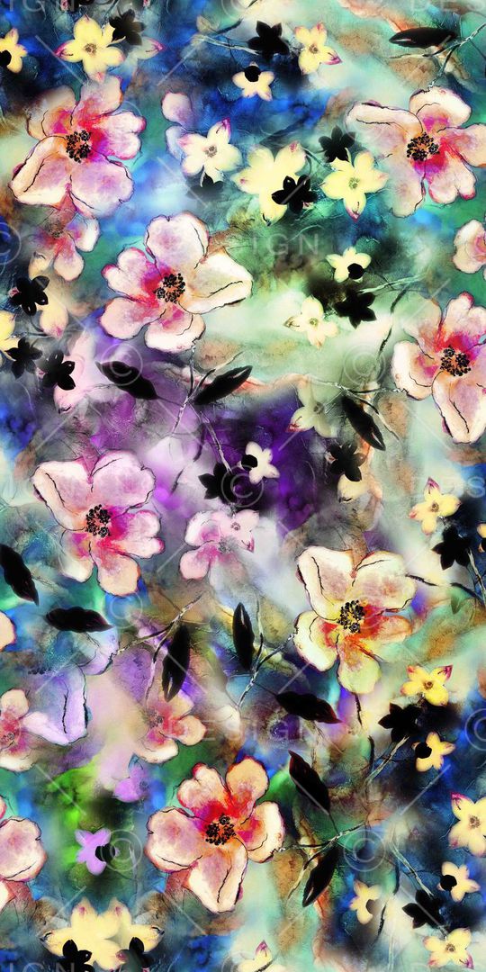 淡雅小碎花印花华亿平台图片