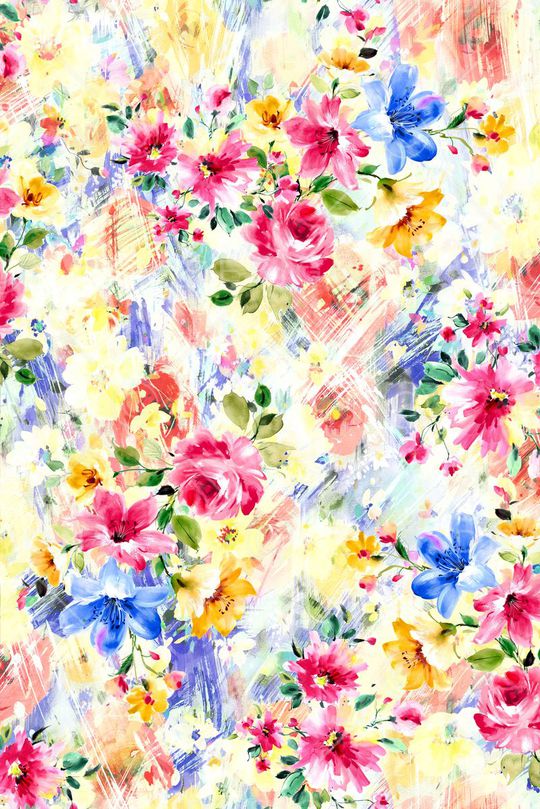 手绘 满版 浅底 小碎花印花华亿平台图片