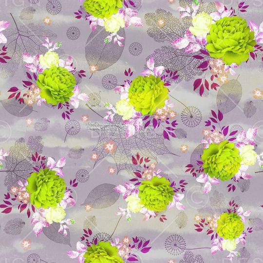 流行花卉印花华亿平台图片