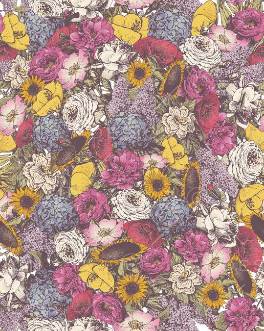 花卉印花华亿平台图片