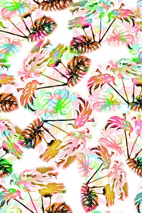 多彩花卉印花华亿平台图片