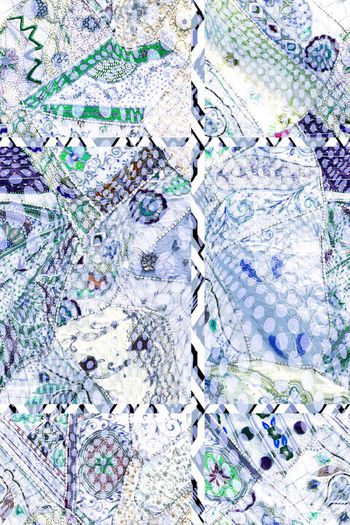 421917-绣花拼布波点乱花