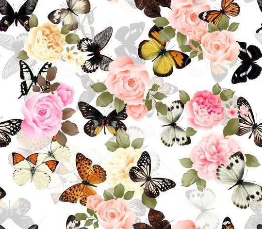 蝴蝶印花华亿平台图片