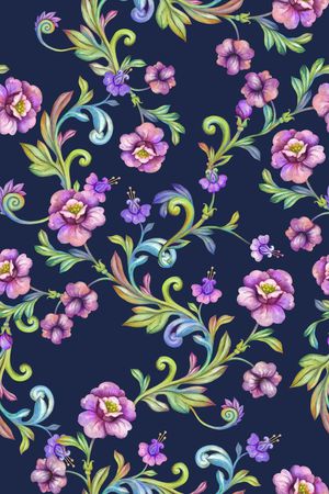 花卉印花华亿平台图片