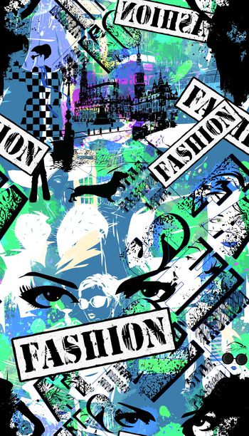 421964-时尚欧式 摩登女郎 剪影 字母 抽