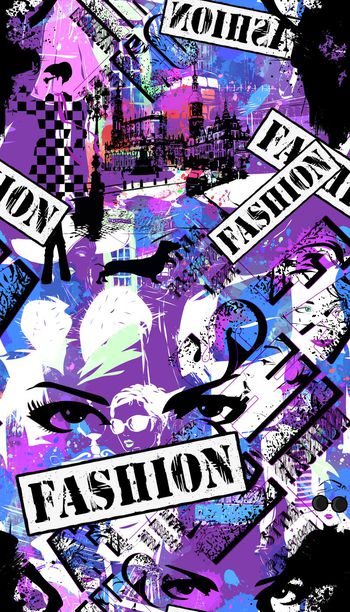 421965-时尚欧式 摩登女郎 剪影 字母 抽