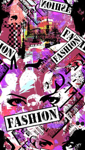 421966-时尚欧式 摩登女郎 剪影 字母 抽