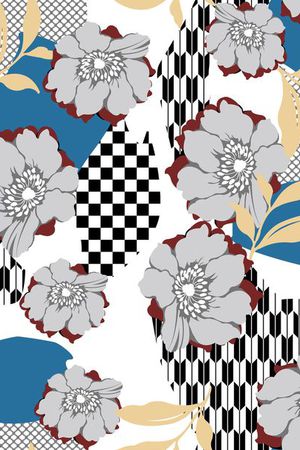 大花朵印花华亿平台图片