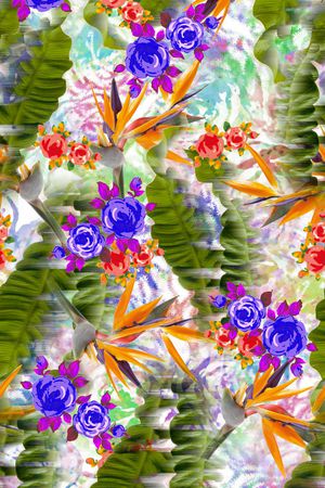 彩色花卉印花华亿平台图片