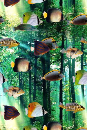 海底世界印花华亿平台图片