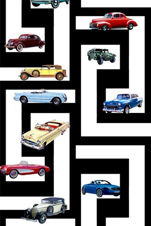 个性男装T恤复古跑车印花印花华亿平台图片