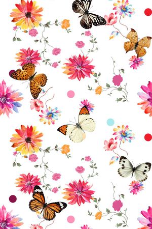 蝴蝶印花华亿平台图片