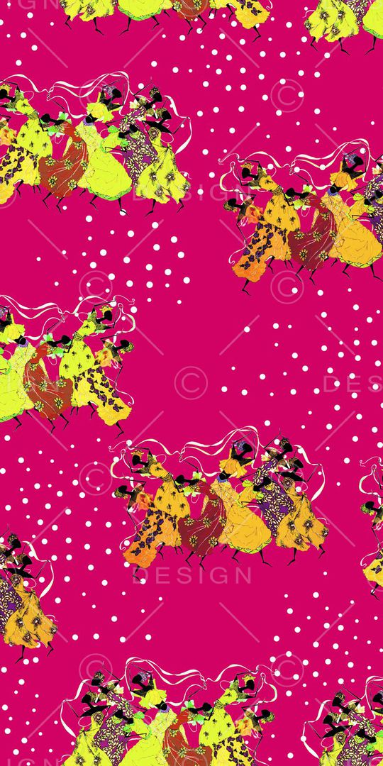 彩色人物图印花华亿平台图片