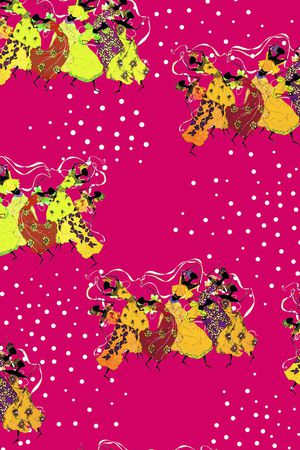 彩色人物图印花华亿平台图片