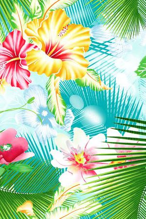 热带风情印花华亿平台图片