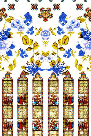 欧式教堂建筑印花华亿平台图片