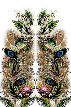 对称女装印花华亿平台图片