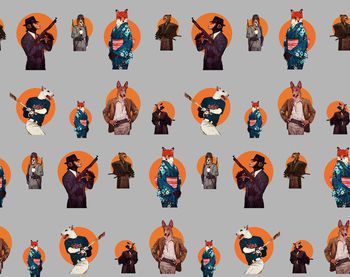 422545-个性男女装动物拟人印花图