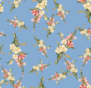 422571-小清新简约流行时尚手绘花卉数码印花