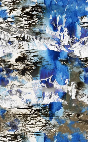 422689-中国风山水墨画雪峰山峰山脉雪山笔墨