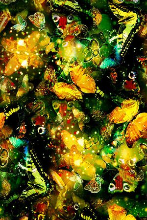 抽象 花纹 蝴蝶印花华亿平台图片