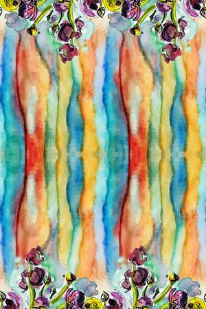 手绘水彩印花华亿平台图片