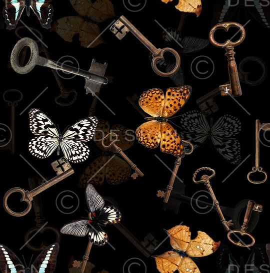 复古钥匙印花华亿平台图片