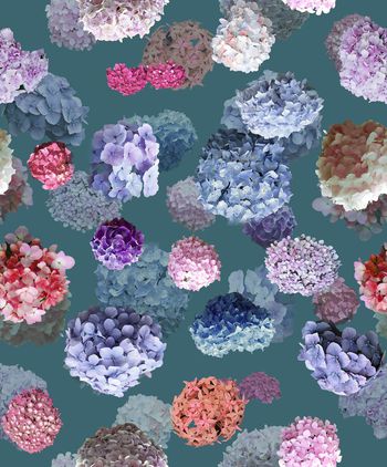 422875-3D个性花团圆小花卉数码印花