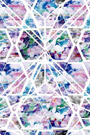 几何 条格 朦胧花卉 错位 叠加 钻石印花华亿平台图片