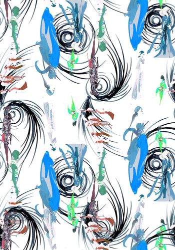 423030-时尚简约女装抽象插画数码印花