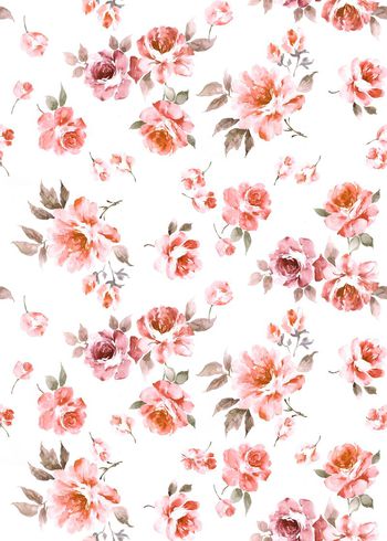 423243-时尚清新粉色小花卉数码印花