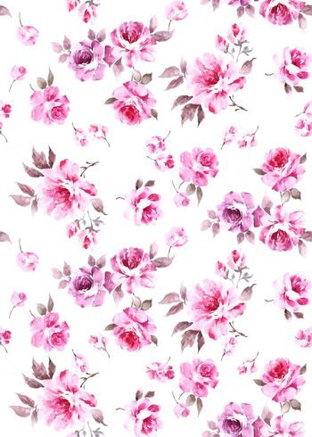 423244-时尚清新粉色小花卉数码印花