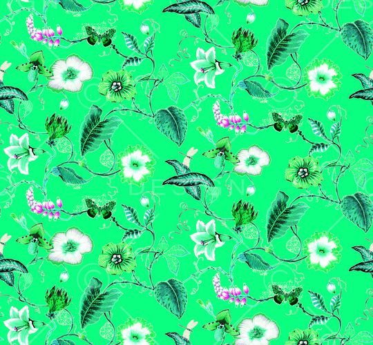 纯绿底色印花华亿平台图片