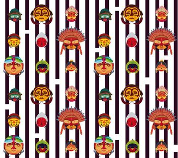 423367-不一样的脸谱，不一样的条纹