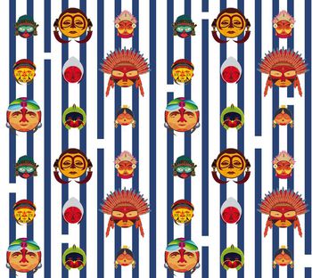 423368-不一样的脸谱，不一样的条纹