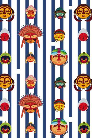 脸谱印花华亿平台图片