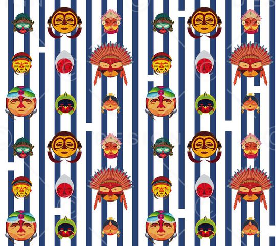 脸谱印花华亿平台图片