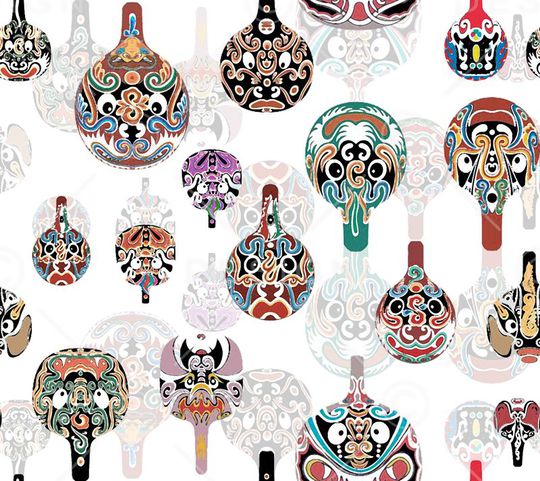 脸谱印花华亿平台图片