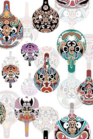 脸谱印花华亿平台图片