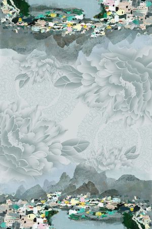 牡丹印花华亿平台图片