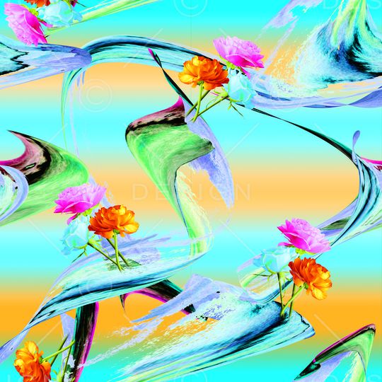 抽象云朵印花华亿平台图片