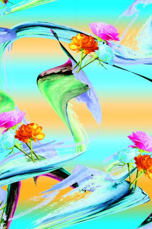 抽象云朵印花华亿平台图片