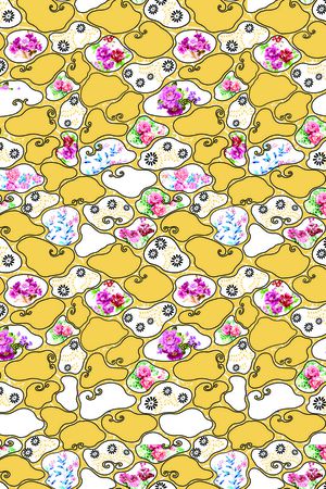 黑色适量小花印花华亿平台图片