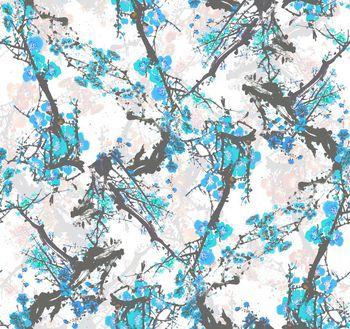 423648-中国风水墨画水墨印花