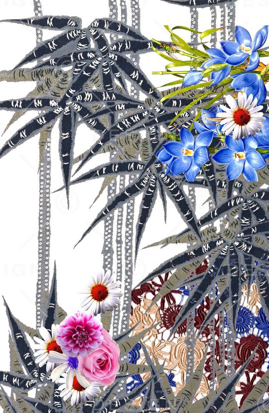 水墨印花华亿平台图片